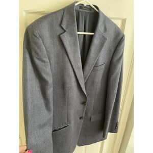 Lauren Ralph Lauren 42L Silk Wool Blend Navy Blue Sport Coat Jacket‎ Blazer